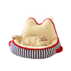 Pet creative cat and dog plush bed; Warm dog kennel for autumn and winter Cute cat-bed coral velvet sofa