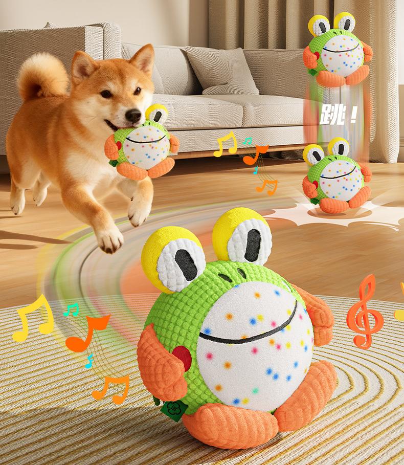 Dog toy electric jumping ball; A pet self-entertainment and boredom relief tool; A sound-grinding teething toy that can withstand biting