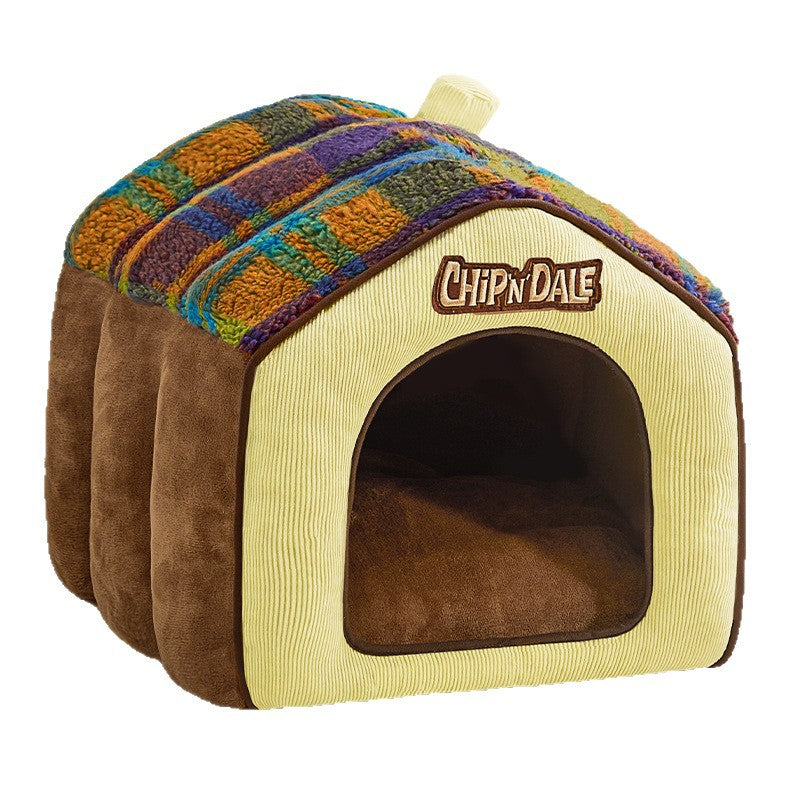 Winter warm pet bed; Small and medium-sized dogs suitable for all seasons; Luxury villa cat house