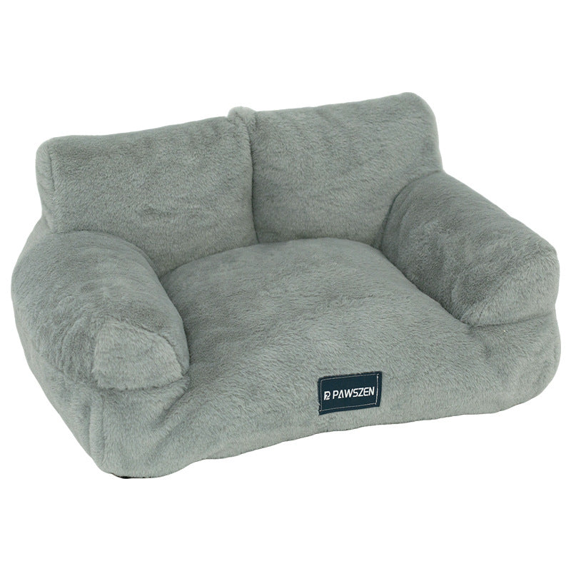 Rabbit fur sofa pet bed: Dog bed, cat bed, warm rabbit fur pet bed; Large detachable pet sofa; Winter dog sofa cat villa