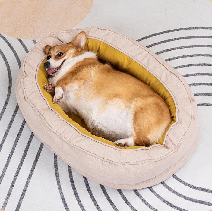 Oval doughnut pet bed It can be disassembled and washed for medium and large dog beds. Deep sleep four-season dog bed Winter warm dog bed