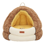 Semi-enclosed cat beds, dog beds; The entire mat is detachable and washable. Thick winter warm beds for cats and dogs