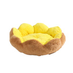 Eight-petal flower pet bed; Winter warm cat bed; Semi-enclosed rabbit plush round dog house; Washable dog sleeping pad