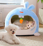 Semi-enclosed cat beds for winter warmth; Thicken the security nest; Cat House The puppy sleeps in a pet bed. Cat tent