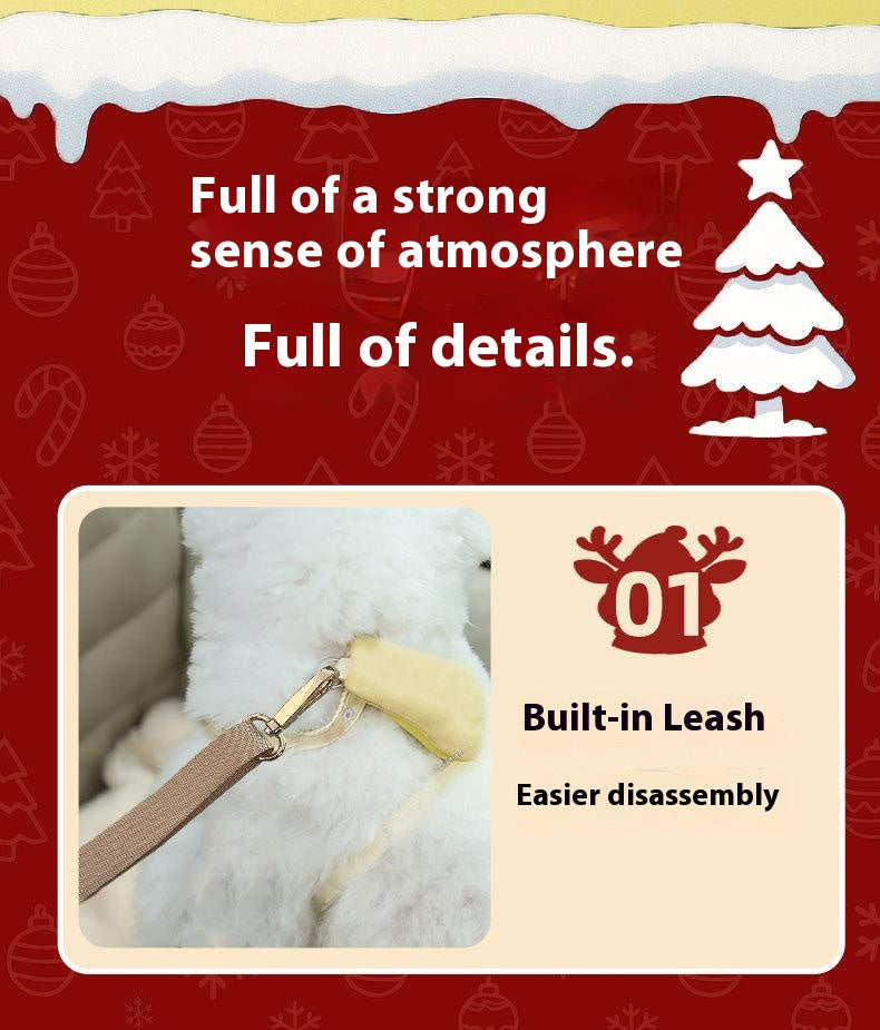 Christmas-style pet sled car bed; The detachable and washable pet dog bed is comfortable with plush