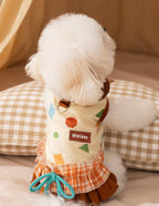 Warm corduroy princess-style cotton-padded jackets and skirts for small and medium-sized dogs in autumn and winter； Cat teddy pet dog clothes