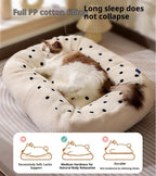 Elliptical polka dot plush pet bed; Circular thickened nest for pet pads; Winter warm cat beds, dog MATS, dog beds