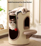 Cat bed, cat climbing frame and cat tree integrated. Sisal bucket cat house cat bed Cat toy cat bucket