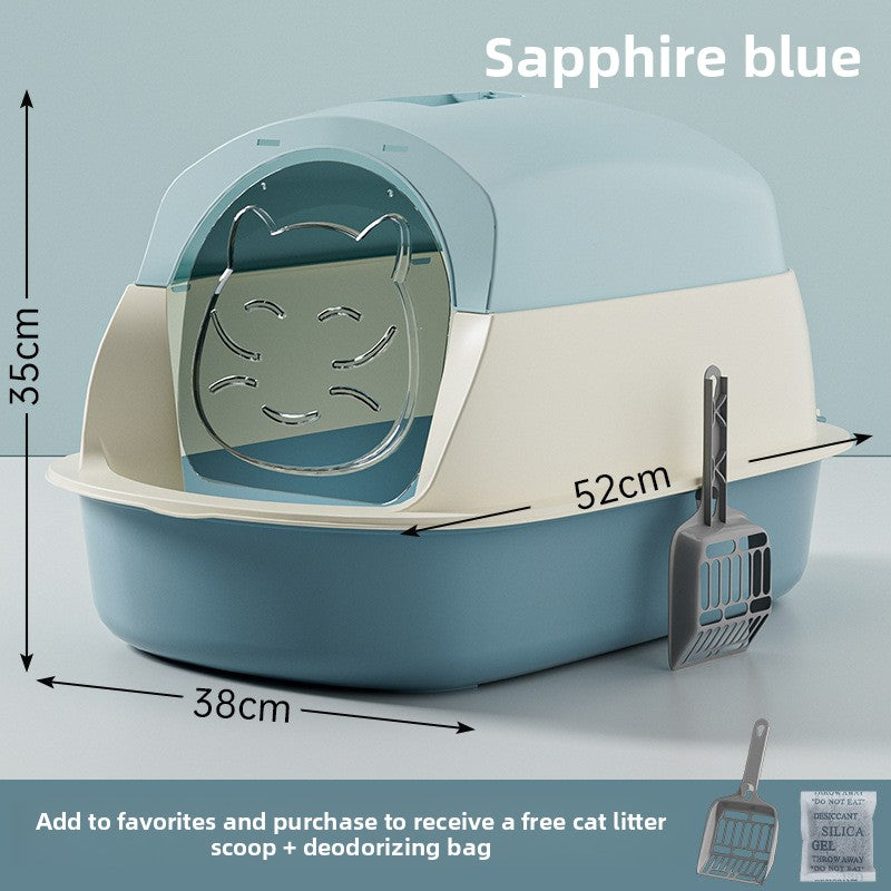 Oversized Litter Box Disinfection Deodorant Fully Enclosed Cat Toilet Litter Box Bason Extra Large Splash-Proof Wholesale