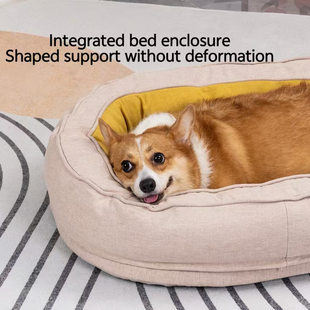 Hundebett und Katzenbett für den Haushalt, universell einsetzbar für alle vier Jahreszeiten, geeignet für kleine, mittelgroße und große Hunde. Warmes, abnehmbares und waschbares, rundes, rutschfestes Haustierbett, im Großhandel erhältlich