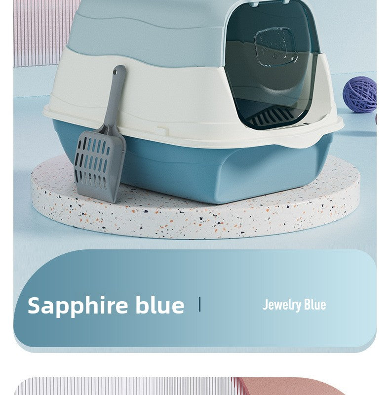 Oversized Litter Box Disinfection Deodorant Fully Enclosed Cat Toilet Litter Box Bason Extra Large Splash-Proof Wholesale