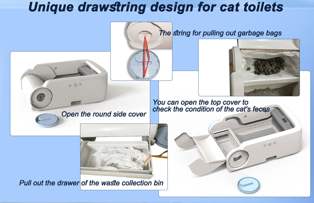 Automatic Litter Scooper Cat Litter Box Pet Cat Smart Litter Box Cleaning Device Anti-Splash Cat Toilet WiFi Control