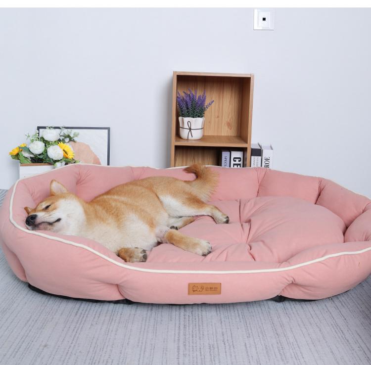 Suede imitation pet bed: A pet bed suitable for all seasons; Anti-slip pet mat Medium-sized dog ingot shaped dog mat; Dog bed pet mat