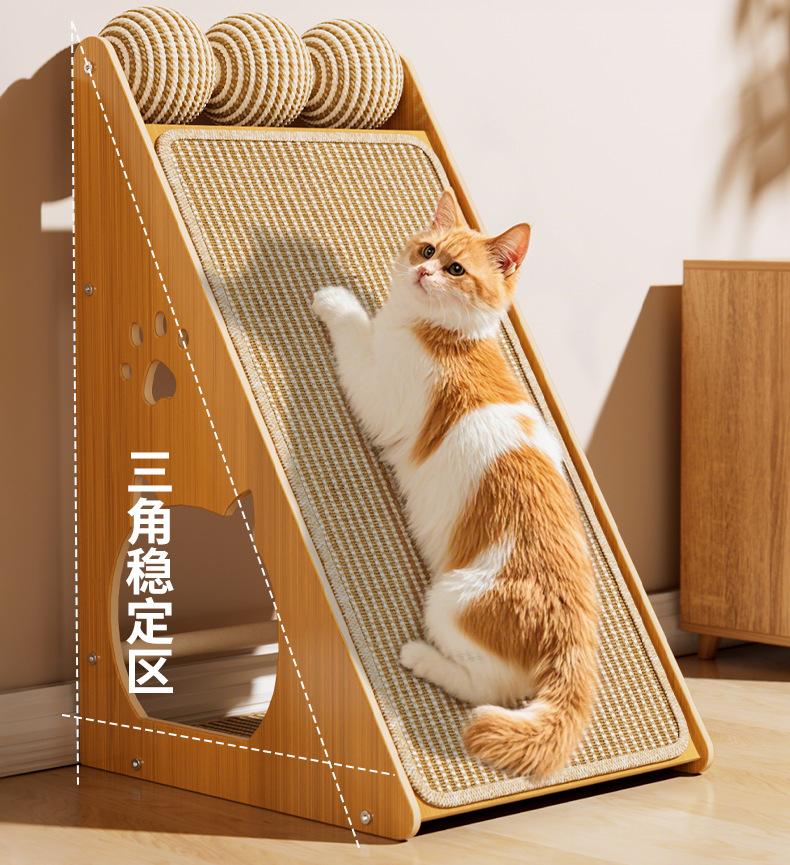 Triangular cat scratch-off board Sisal cat scratch board Vertical, wear-resistant and does not shed chips; Wall-mounted cat paw pads and cat scratch boards