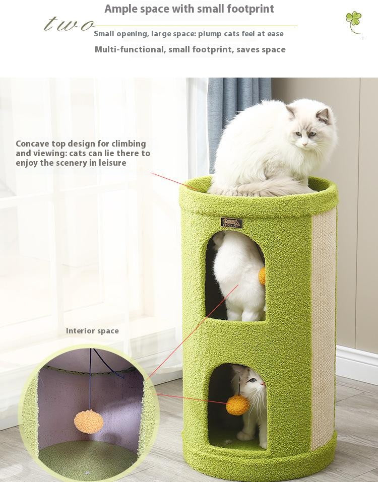 The cat scratch board is integrated with the nest. Cat Villa Multi-layer cat climbing frame Pet supplies
