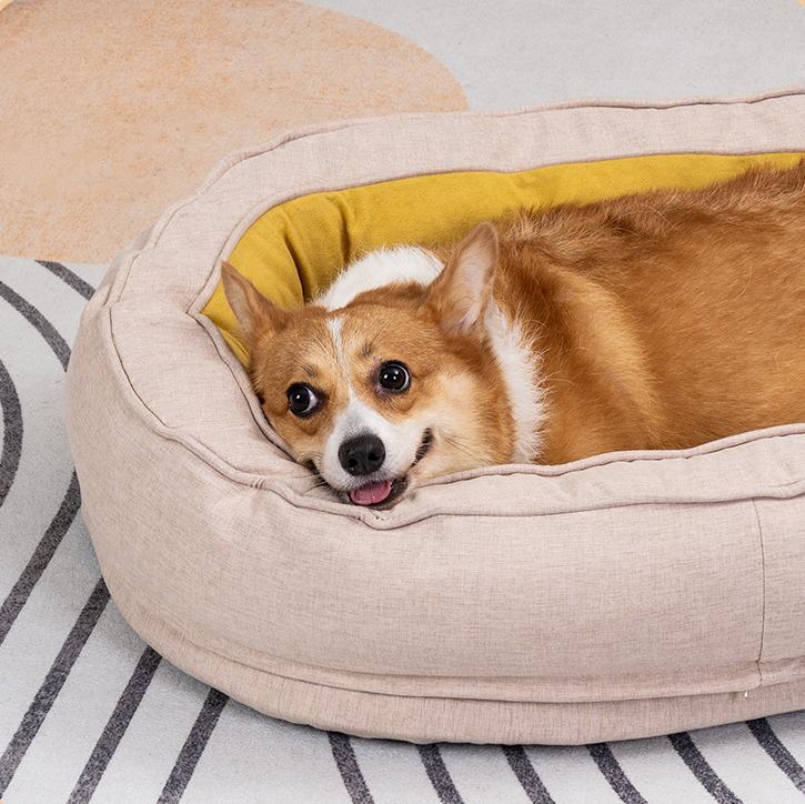 Oval doughnut pet bed It can be disassembled and washed for medium and large dog beds. Deep sleep four-season dog bed Winter warm dog bed