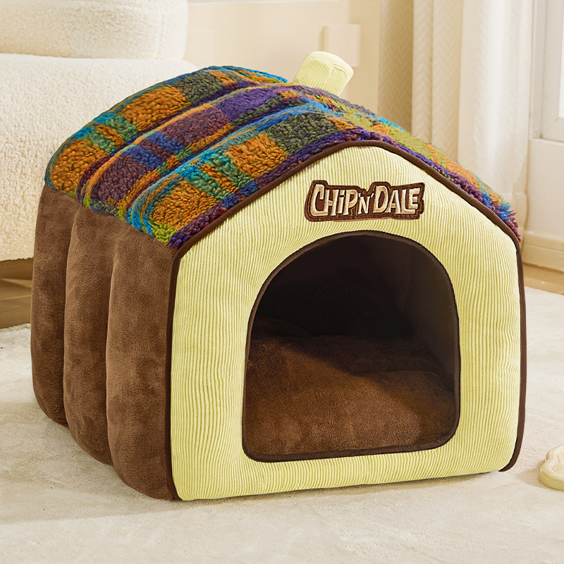 Winter warm pet bed; Small and medium-sized dogs suitable for all seasons; Luxury villa cat house