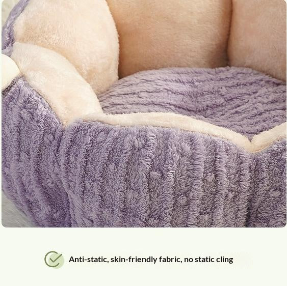 Cactus-shaped pet bed; Semi-enclosed kitten bed mat for winter warmth; Washable shaped cat beds and dog beds
