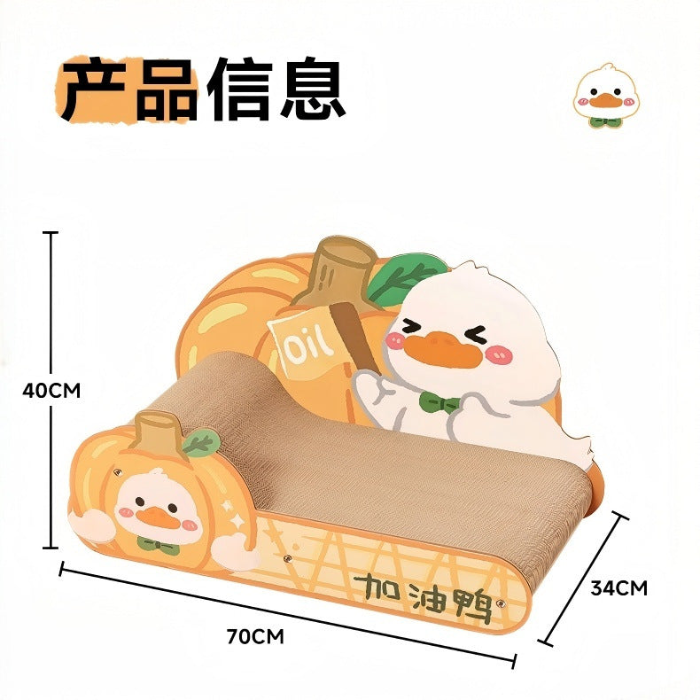 Extra-large cat scratch-board sofa; Wear-resistant and does not shed chips; Cat scratch-board corrugated paper cat bed integrated; Suitable for all seasons