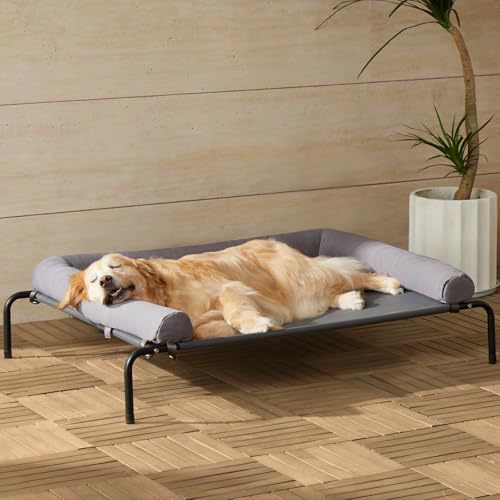 Large dog detachable dog beds that do not touch the ground; Cool ice silk camp bed Large dog beds that can be machine washed and are scratch-resistant. Suitable for all seasons
