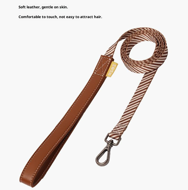 Dog and cat leashes; I-shaped anti-breakaway dog leash; Adjustable small dog chest and back straps for pet outings