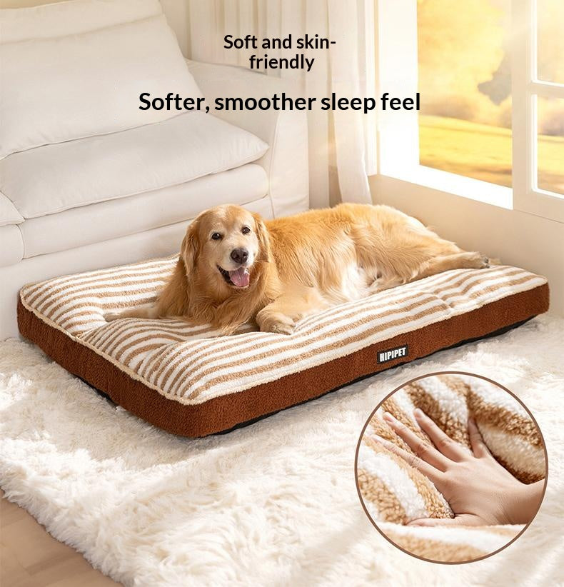 Warm striped pad dog bed; Medium and large-sized dogs; Pet bed pads for big dogs and cats; Cat bed and dog mat