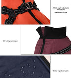 One-piece dog cotton-padded jacket for the chest and back; Autumn and winter dog cotton-padded jacket with zipper on the back; Warm and thickened chest and back one-piece design