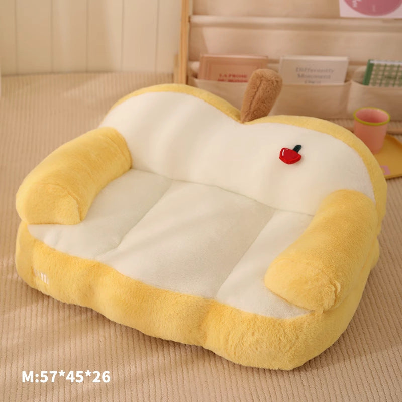 Apple-shaped sofa bed; Winter warm kitten bed; Winter cat sleeping bed; All-season sofa for pets