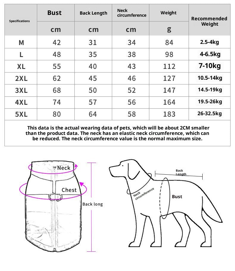 Waterproof reflective pet clothing for autumn and winter ; Dog cotton-padded clothes can pull large dog clothes. Pet clothing