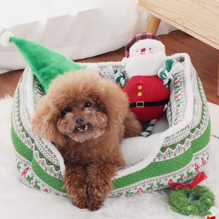 Warm Winter Series · Christmas Elk Pet Bed: Pet Cat Bed, Dog Bed, Pet Bed Dog bed winter dog mat Thickened beds for medium and small-sized dogs