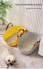 Portable Cat Litter Box Basket Large Car-mounted Cat Litter Box Foldable Portable Cat Toilet Outdoor Carry Splash-proof