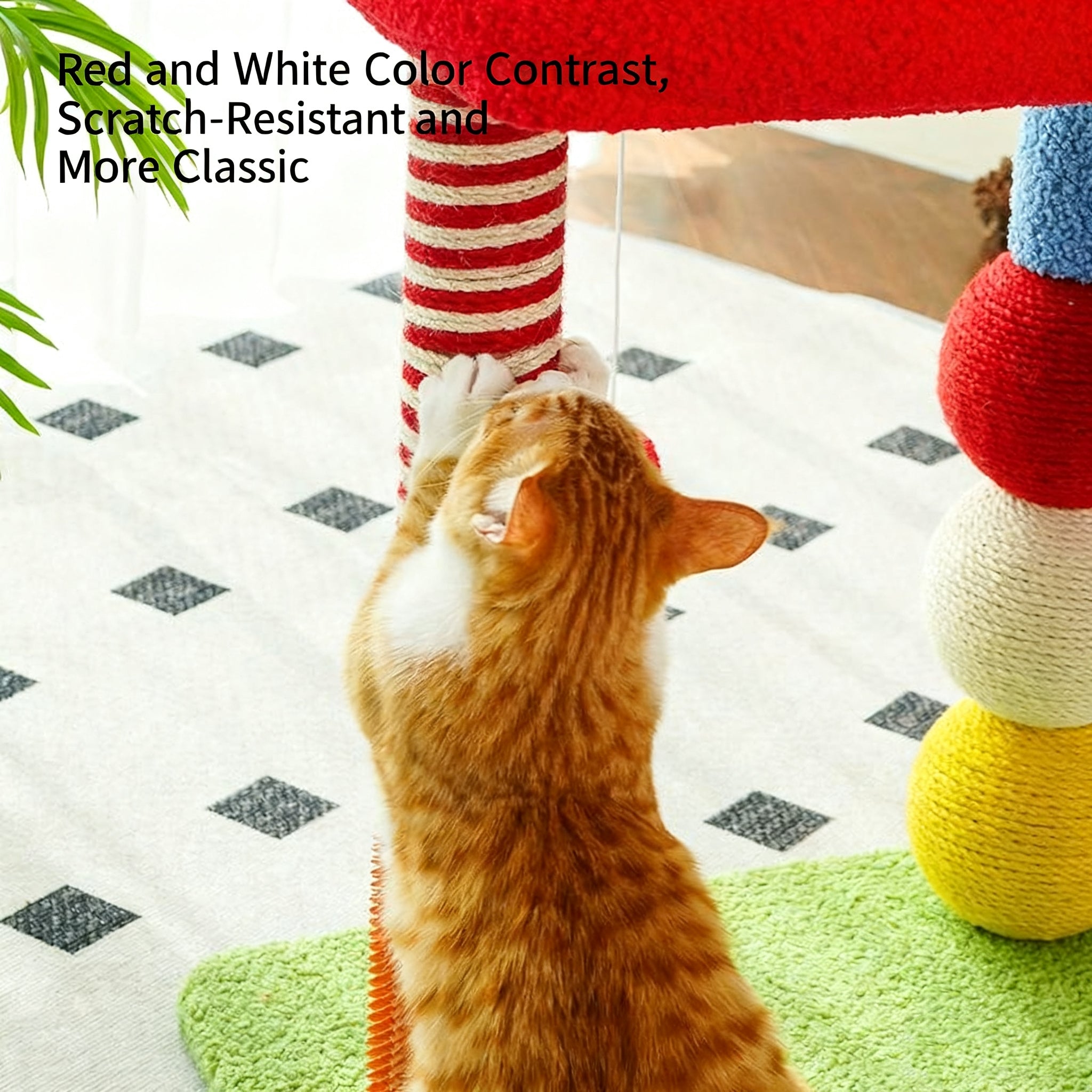 Colorful U-shaped cat climbing frame Multi-level diving platform Wear-resistant and scratch-resistant cat scratch plate; Scratching the climbing frame; Cat toys; Suitable for cats of all body types