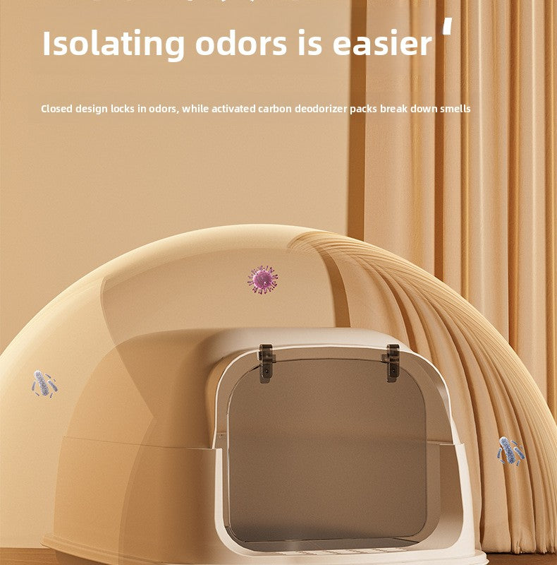 Extra Large Cat Litter Box Fully Enclosed Extra Large Odor-Isolating Easy-to-Clean Cat Toilet Pet Supplies