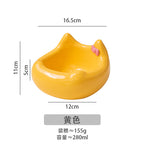Ceramic pet feeding bowl; It can hold pet food and water. Ceramic products are heavy and not easy to be knocked over. A pet food bowl with a raised neck guard at the bottom
