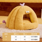 A plush pet bed in the shape of a little monster; Suitable for all seasons; Semi-enclosed dog and cat bed MATS; Pet supplies