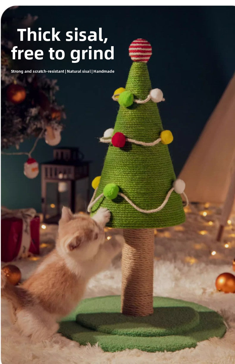 Christmas Tree Sisal Cat Scratching Board Wear-Resistant Non-Shedding Cat Claw Board Cat Climbing Frame Nest Integrated Cat Scratching Post Cat Toy