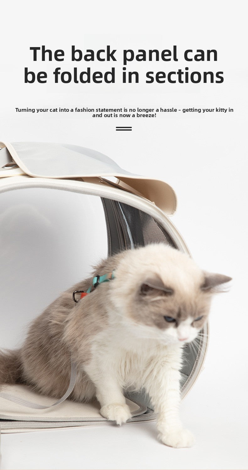 Outdoor Cat Carrier Bag Large Capacity Transparent Cat Dog Carrier Backpack Breathable Space Capsule Pet Supplies