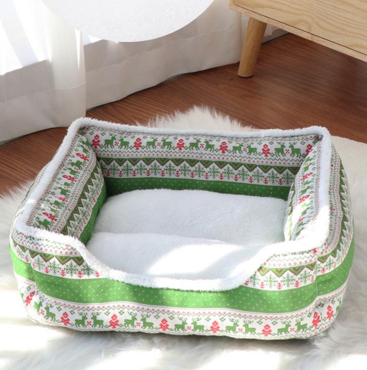 Warm Winter Series · Christmas Elk Pet Bed: Pet Cat Bed, Dog Bed, Pet Bed Dog bed winter dog mat Thickened beds for medium and small-sized dogs