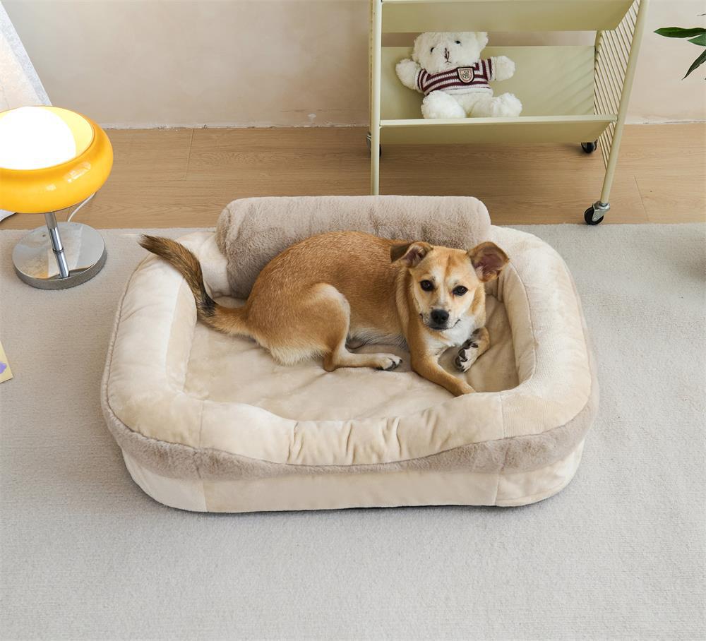 Rabbit fur crystal fleece pet bed; Thickened rabbit hair crystal fleece pet pad; Winter warmth for cat beds and dog beds; Pet supplies mat; Pet sofa