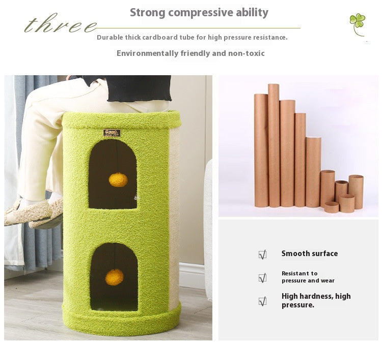 The cat scratch board is integrated with the nest. Cat Villa Multi-layer cat climbing frame Pet supplies