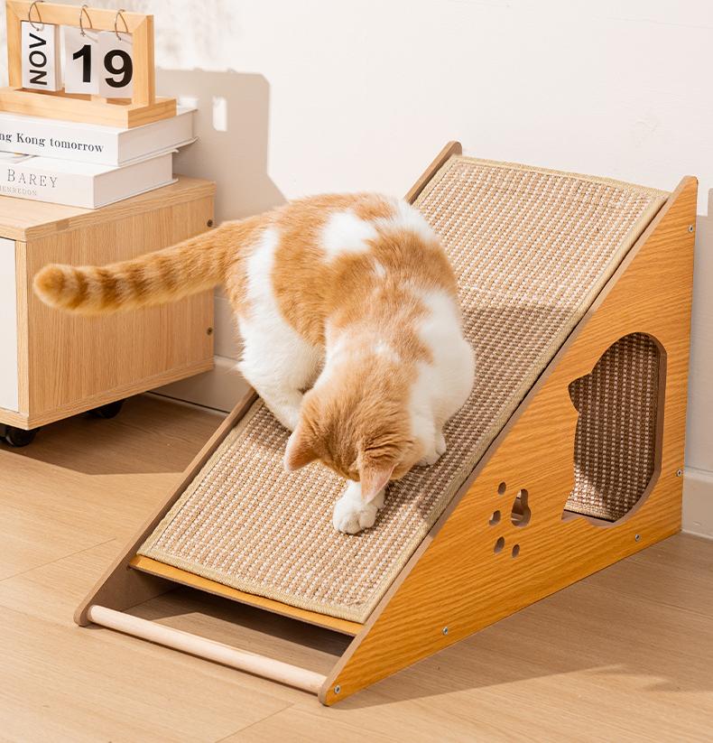 Triangular cat scratch-off board Sisal cat scratch board Vertical, wear-resistant and does not shed chips; Wall-mounted cat paw pads and cat scratch boards