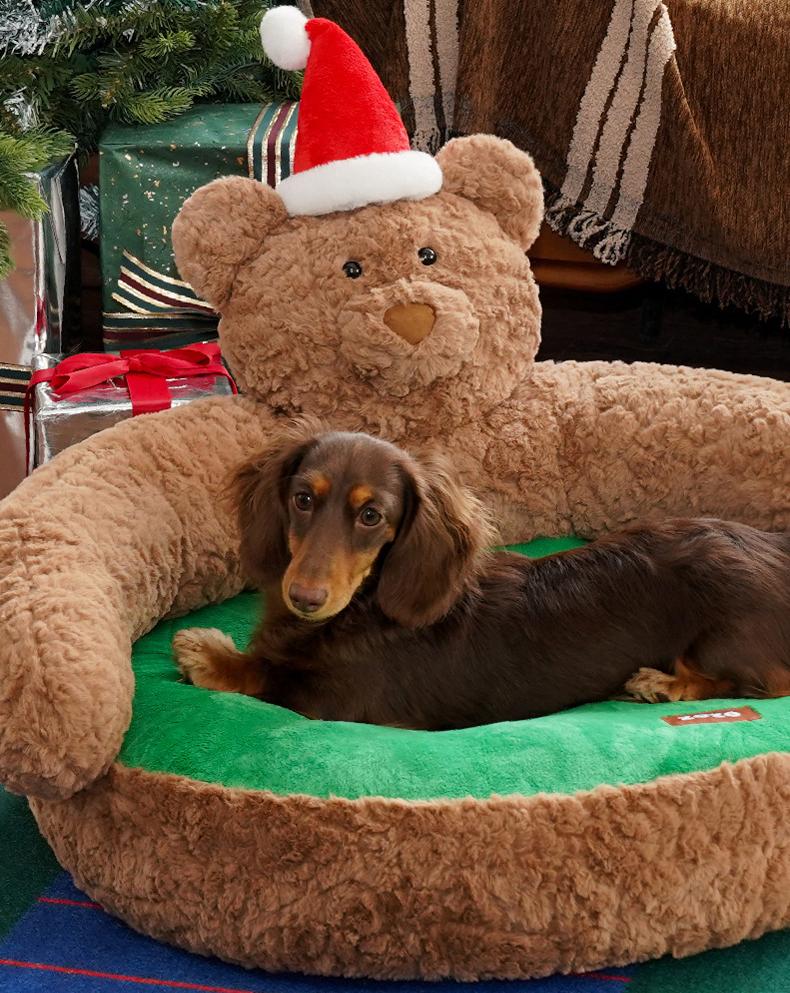Christmas Bear pet sofa Dog beds and cat beds are suitable for all four seasons. Open pet bed Small dog kennel