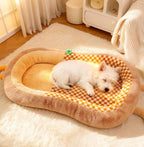 Arc-shaped dog kennel Warm pet bed for autumn and winter Sleeping dog MATS for medium and large-sized dogs; Cat bed and dog mat