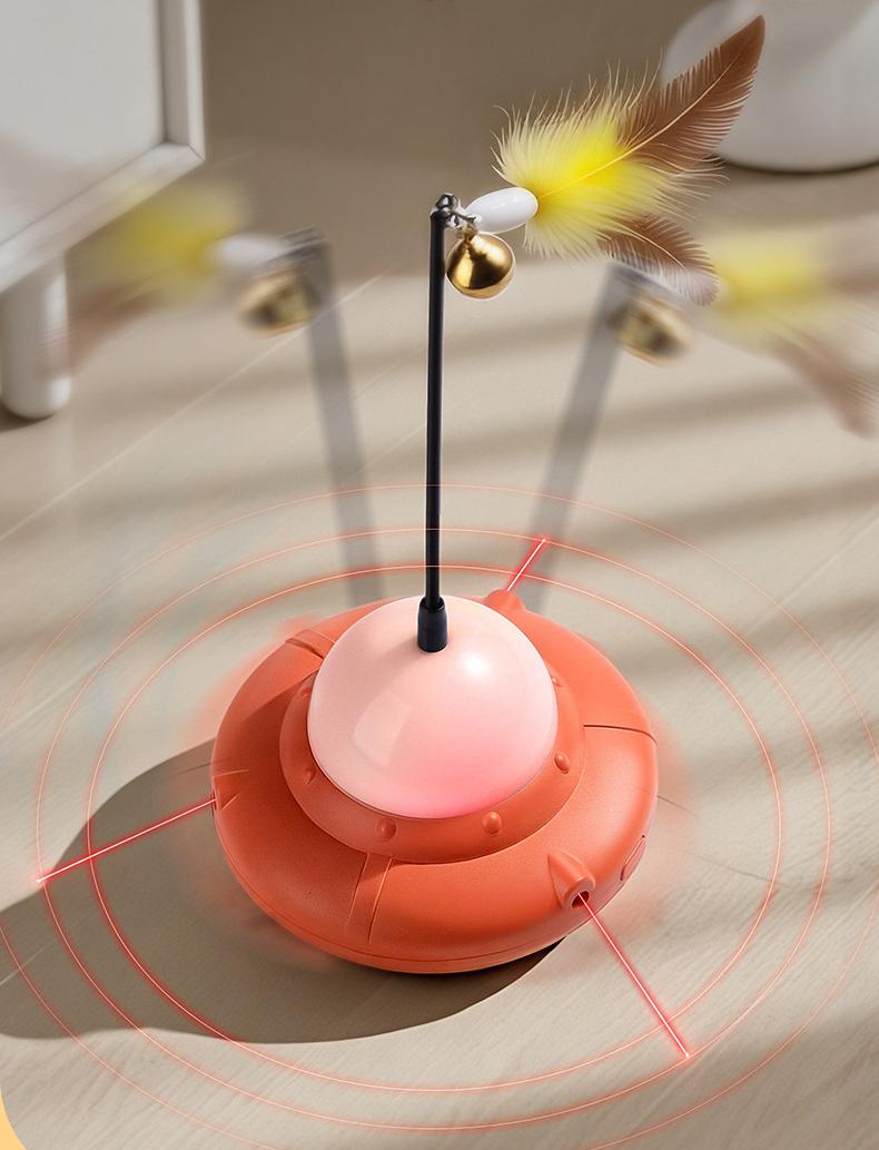 Multi-functional cat toy; Laser + cat teaser two-in-one pet cat toy
