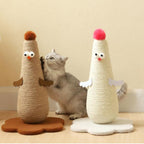 Chicken-shaped sisal claw grinding column, vertical scratch-resistant and non-flaking hemp rope column with grab board. Self-entertaining and boring cat climbing frame Pet supplies