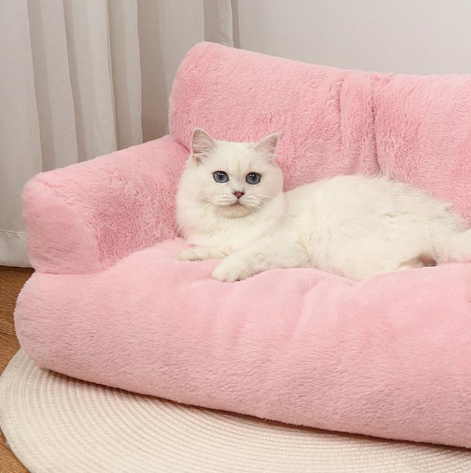 Plush sofa pet bed; Cat bed, large cat bed, pet bed; Cat sofa Winter warm dog and pet bed supplies