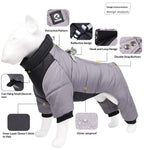 Dog reflective waterproof down jacket Thickened down jackets for puppies in autumn and winter; Winter pet four-legged cotton-padded jacket