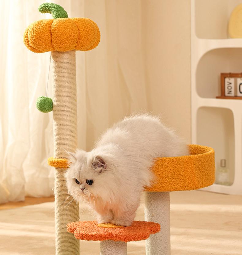 Cat climbing frame, cat bed, pumpkin style Jumping platform cat scratcher, small cat scratcher board Pet cat toys