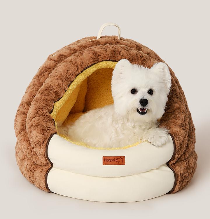 Semi-enclosed cat beds, dog beds; The entire mat is detachable and washable. Thick winter warm beds for cats and dogs