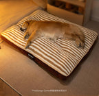 Warm striped pad dog bed; Medium and large-sized dogs; Pet bed pads for big dogs and cats; Cat bed and dog mat